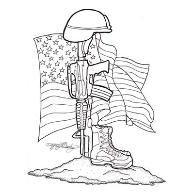 Army Soldier Memorial Design Water Transfer Temporary Tattoo(fake Tattoo) Stickers NO.10993